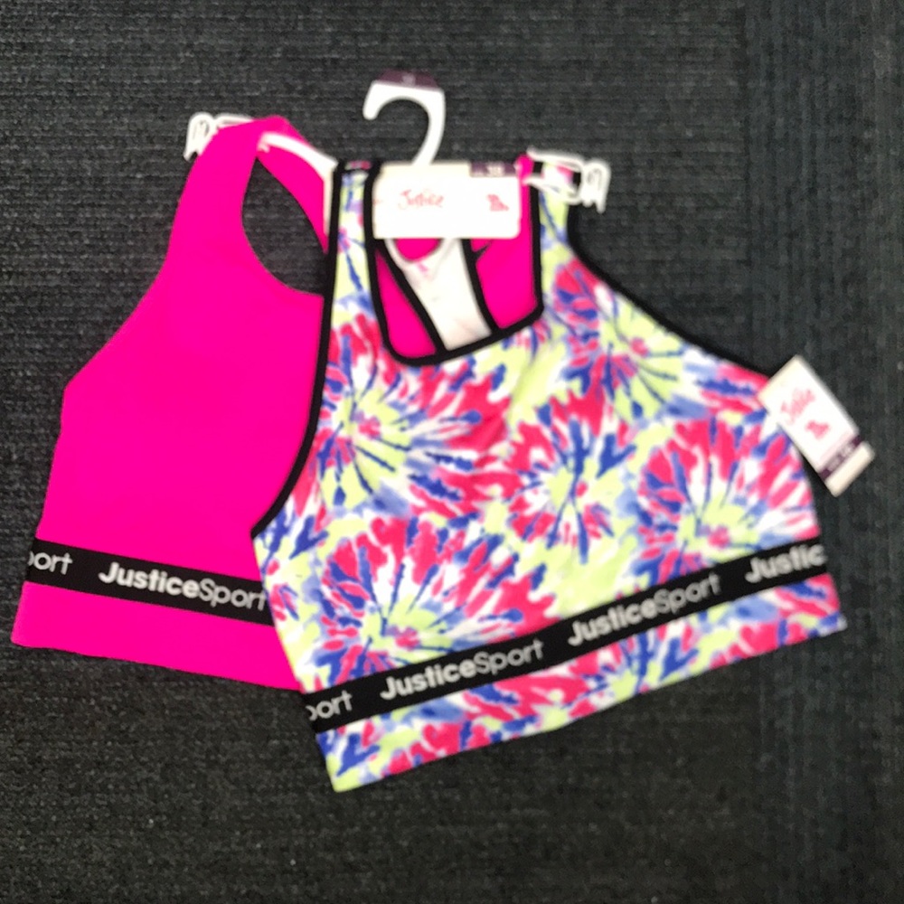 Justice Sport Bras Oh So Soft 2 Pack Size 38 NWT